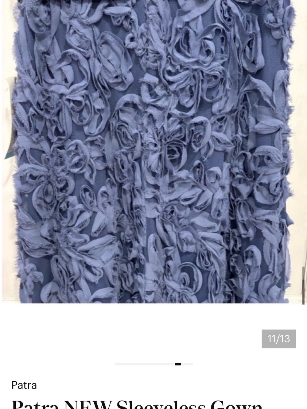 Patra NEW Crossover Pleated Front Soutache Skirted Gown Cornflower Blue Women 6 - Picture 11 of 13